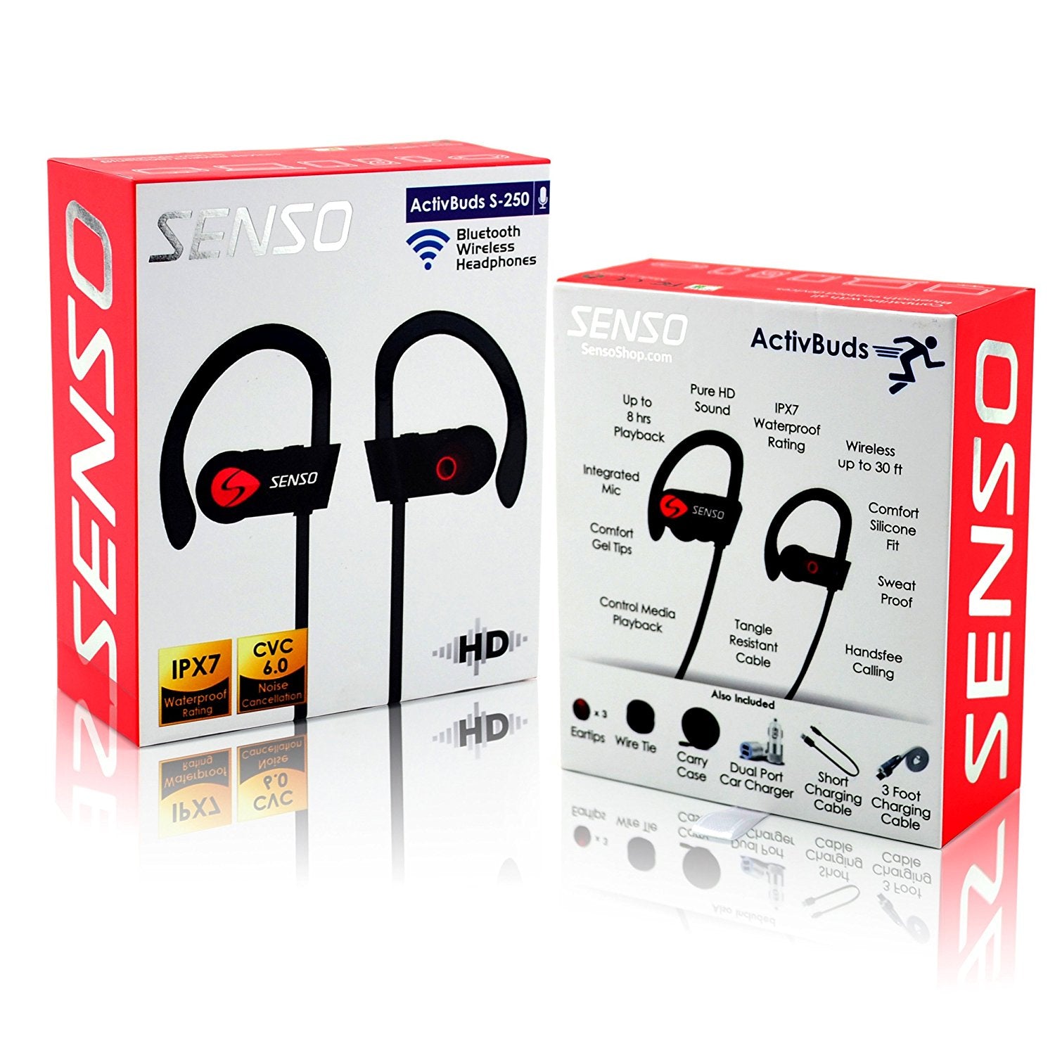 SENSO Bluetooth Sports Headphones With IPX7 Waterproofing - zustdeals