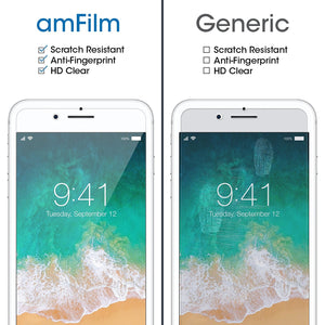 amFilm Tempered Glass Screen Protector for Apple iPhone 8, 7, 6, 6S - zustdeals